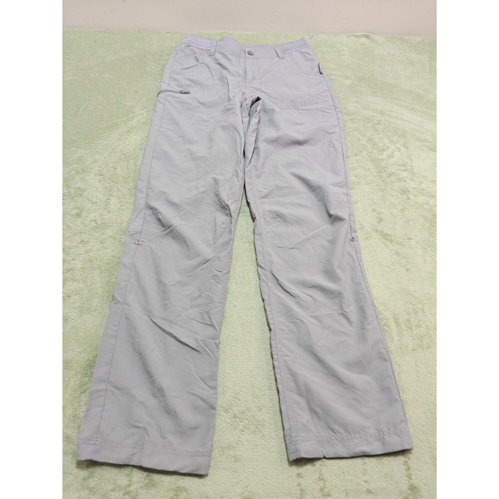 Cabelas No Fly Zone Womens Sz 6 Gray Convertible Roll Tab Hiking Pants Read